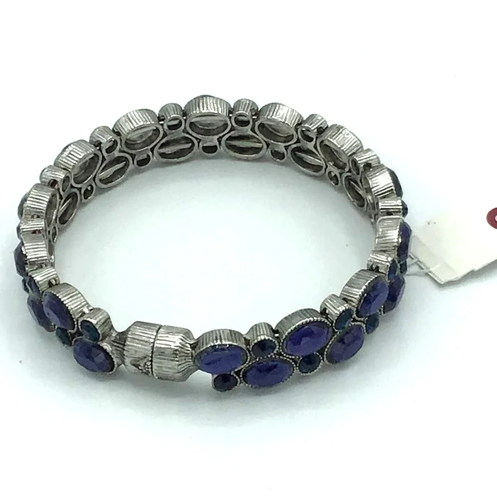 Silver With Blue Sapphire‎ Jewels Bangle
